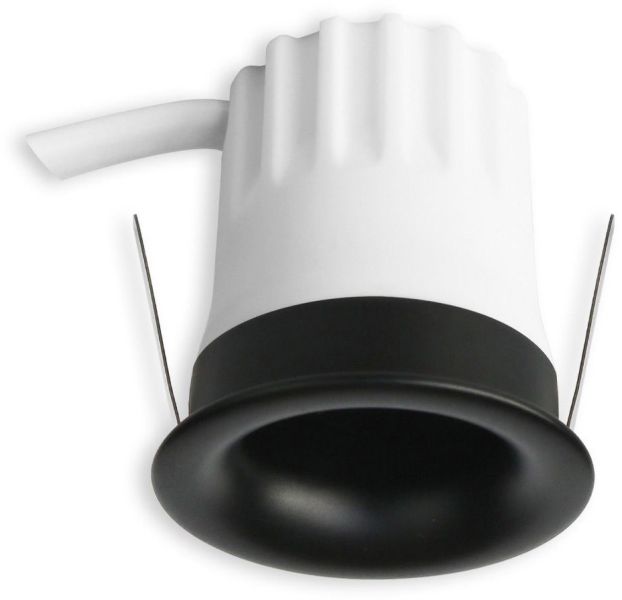 ISOLED LED Einbaustrahler BACK32, schwarz matt, rund, 5W, CRI90, 2700K, rückversetzt, Honeycomb