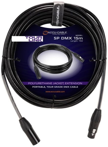 Accu Cable Tour Link 5P DMX 15m DMX-Kabel mit 5-poligem Stecker