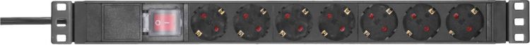 Adam Hall Cables 87471 X7 - 19" 1HE Steckdosenleiste 7-fach mit Schalter