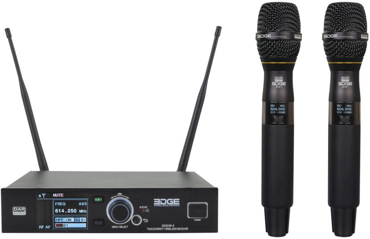 DAP-Audio EDGE EHS-2 Kabelloses Doppel-Handmikrofon-Set - 610-670 MHz
