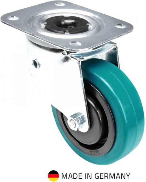 Tente 37037 - Lenkrolle 100 mm mit petrolfarbigem Rad und Richtungsselbststeller