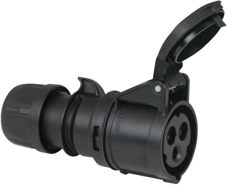 Showtec CEE 16A 240V 3p Stecker weiblich - Schwarz, IP44