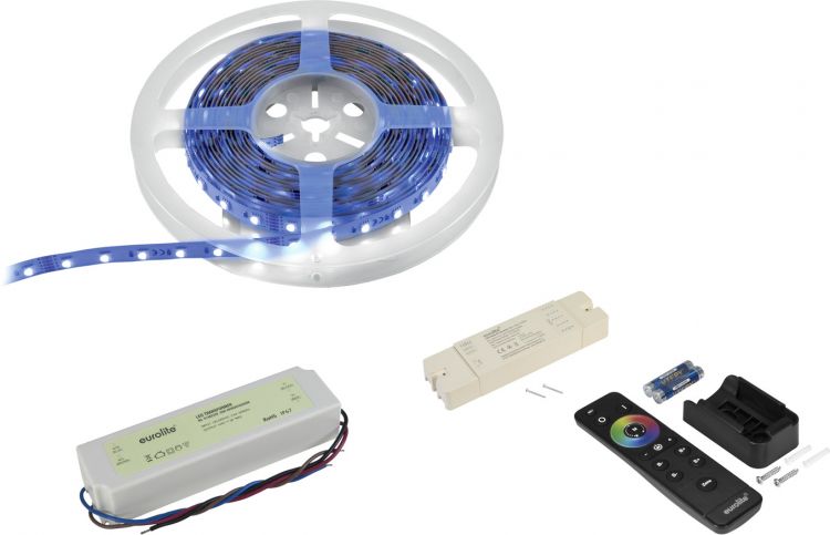 EUROLITE Set LED Strip 300 5m RGBWW + RF Controller + Trafo 24V