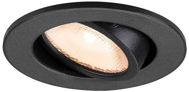 SLV NEW TRIA® 45, DL, rund, Deckeneinbauleuchte, 2700 K, 24°, schwarz