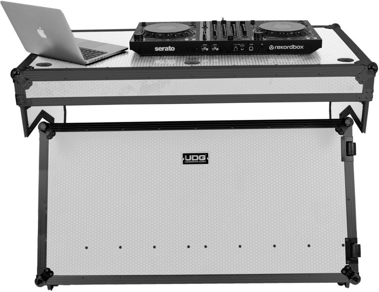 UDG Ultimate Flight Case Tragbarer Z-Style DJ-Tisch Plus (Rollen) Weiß