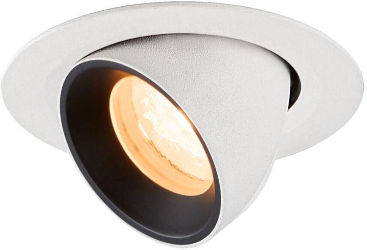 SLV NUMINOS® GIMBLE XS, Deckeneinbauleuchte weiß/schwarz 2700 K 40°