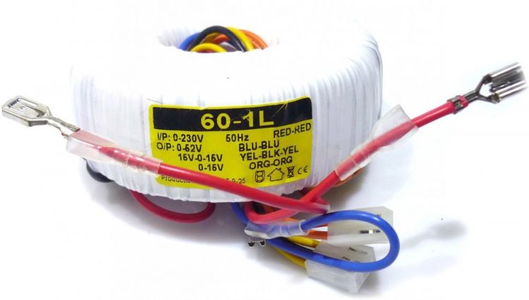 Ringkerntrafo Sec.:52V/15V/15-0-15V Pri.: 230V (60-1L) MP-60