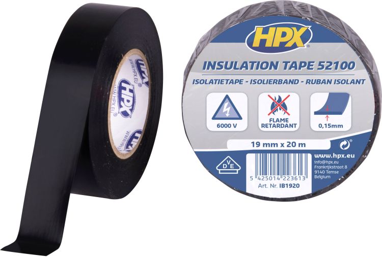 HPX PVC Insulation tape 52100 Schwarz, 19 mm / 10 m