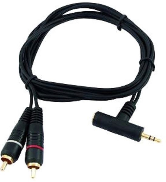 OMNITRONIC Adapterkabel 3,5 T-Klinke/2xCinch 1,5m sw