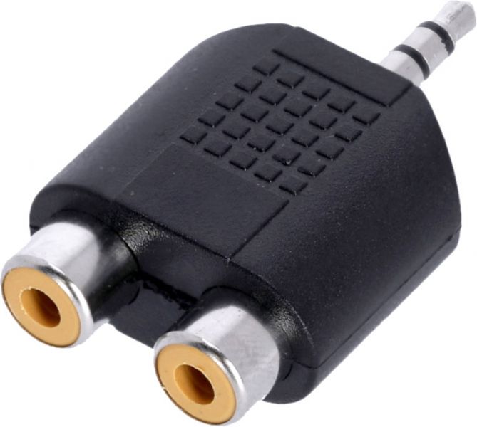 Adam Hall Connectors 4 STAR AY RF2 MM3 - Y-Adapter 2 x Cinch female auf 3,5 mm Klinke TRS male
