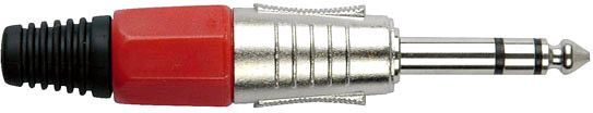 DAP 6.3 mm. Klinkeverbinder Stereo, Nickel/ Endkappe Rot