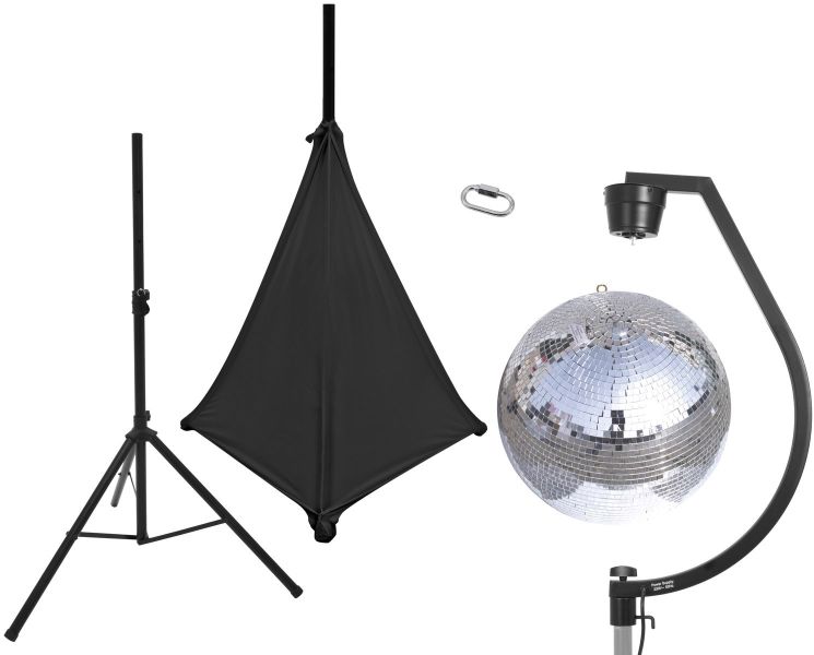 EUROLITE Set Spiegelkugel 50cm mit Stativ und Segel schwarz