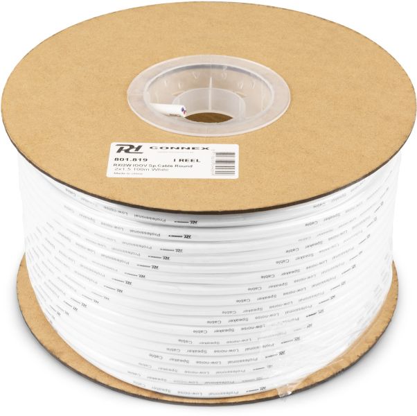 PD-Connex RX12W 100V Lautsprecherkabel Rund 2 x 1.5mm² weiß 100M