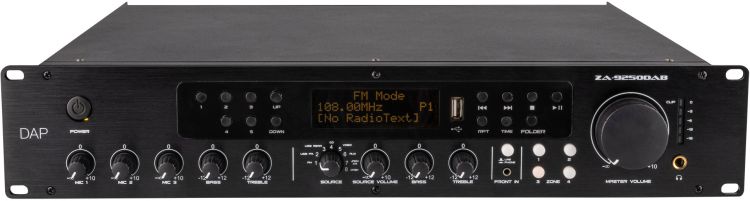 DAP-Audio ZA-9250DAB 250 W 100 V 4-Zonen-Mischverstärker