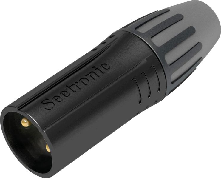 Seetronic XLR 3P Connector - male Goldkontakte - schwarzes Gehäuse