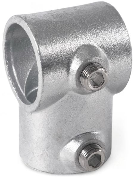 Riggatec Rohrverbinder T-Stück kurz für 48,3 mm Rohr in Silber