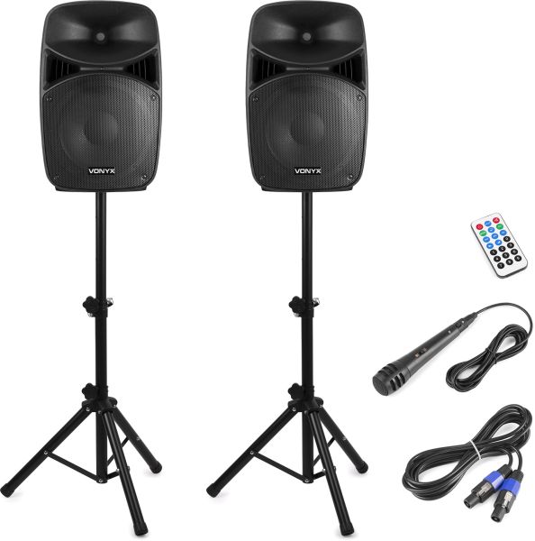 Vonyx VPS122A Plug & Play 800W Lautsprecher-Set mit Ständern -B-Stock-