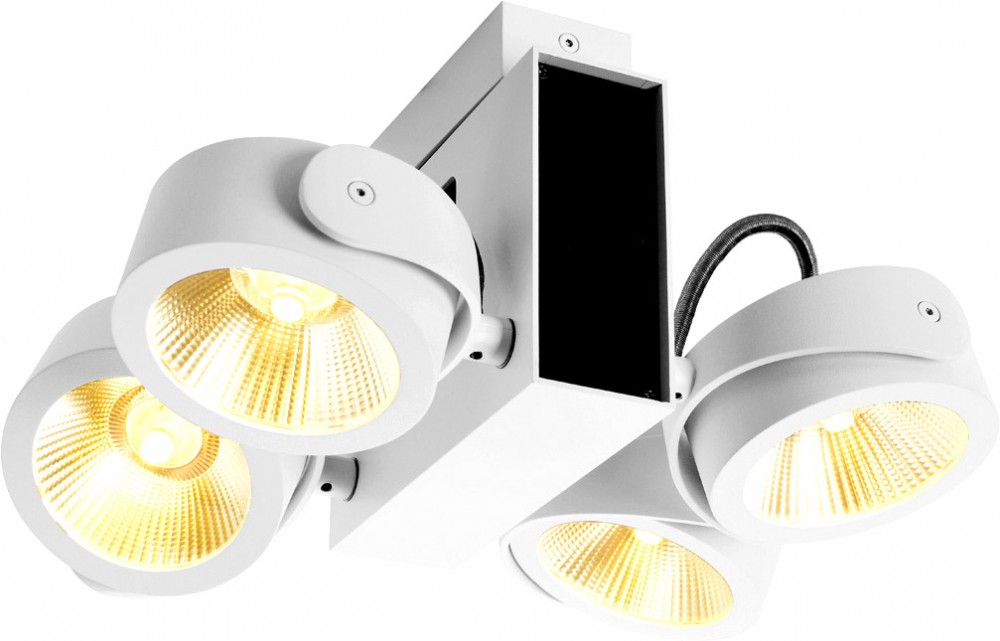 SLV lampada a plafone da parete e soffitto KALU/faretto LED, lampada a plafone, lampada a plafone da parete, faretto da soffitto / 3000K 31W 2000lm nero dimmerabile 60 gradi