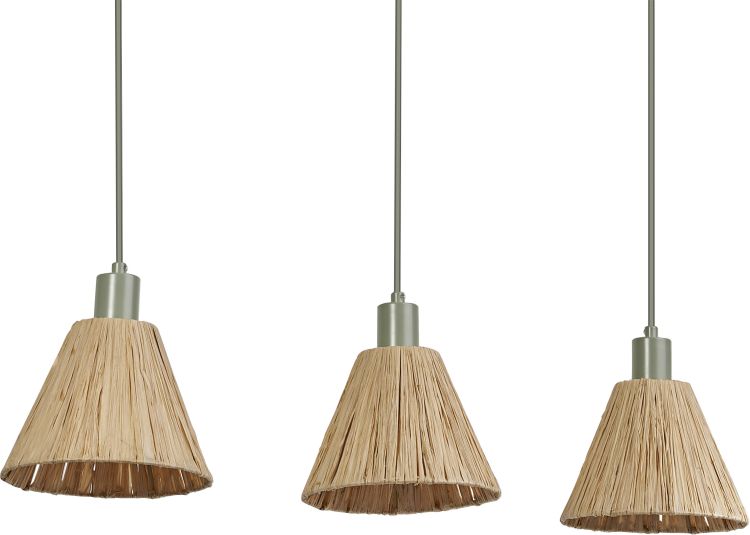 LEDVANCE Decor Raffia Pendelleuchte Linear 3XE27 Grün