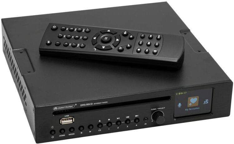 OMNITRONIC DRS-95CD Internetradio mit DAB+, Bluetooth und CD-Player
