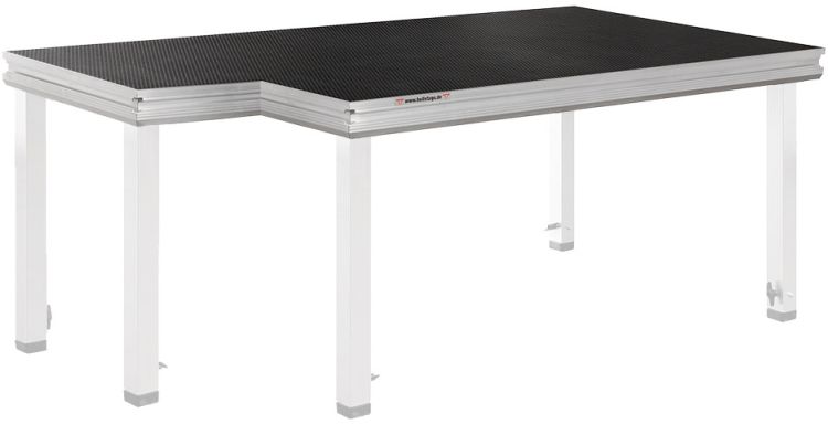 Bullstage TourDeck - Podest 2x1 m Hexa Schwarz m. Aussparung re. (40x36 cm) -B-Stock-