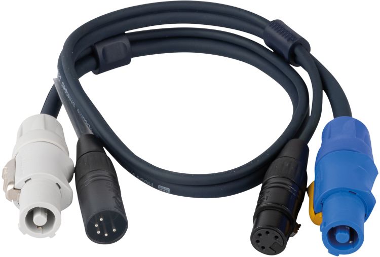 DAP-Audio FP18 Hybrid Cable - powerCON & 5-pin XLR - DMX / Power DMX & Strom - 75 cm