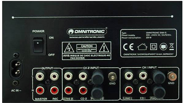 Omnitronic PM-222 2-Kanal-DJ-Mixer Set mit Pronomic KDJ-1000 DJ-Kopfhörern schwarz Mischpult 