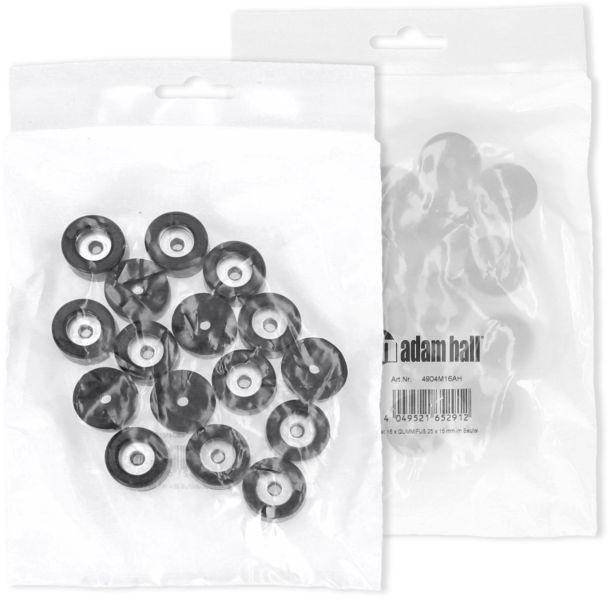 Adam Hall Hardware 4904 M 16 AH - Set 16 x GUMMIFUß 25 x 15 mm im Beutel