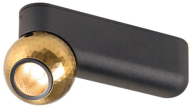 SLV DYSKO, Wand- und Deckenaufbauleuchte, single, PHASE, 2700K, 6.7 W, 36°, schwarz / gold