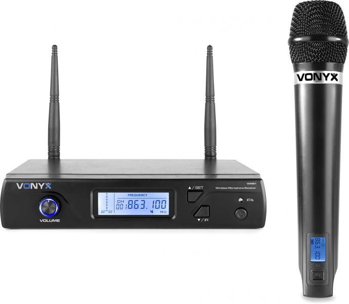 Vonyx WM61 Drahtloses Mikrofon UHF 16Ch mit 1 Handmikrofon