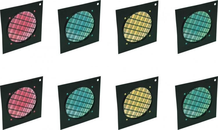 EUROLITE Set 8x Dichro-Filter, Rahmen schwarz PAR-56, farblich sortiert