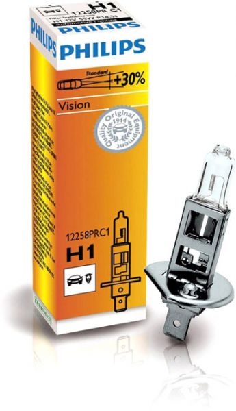 Philips Autolampe H1 Vision C1 55W 12V P14,5s 12258PRC1