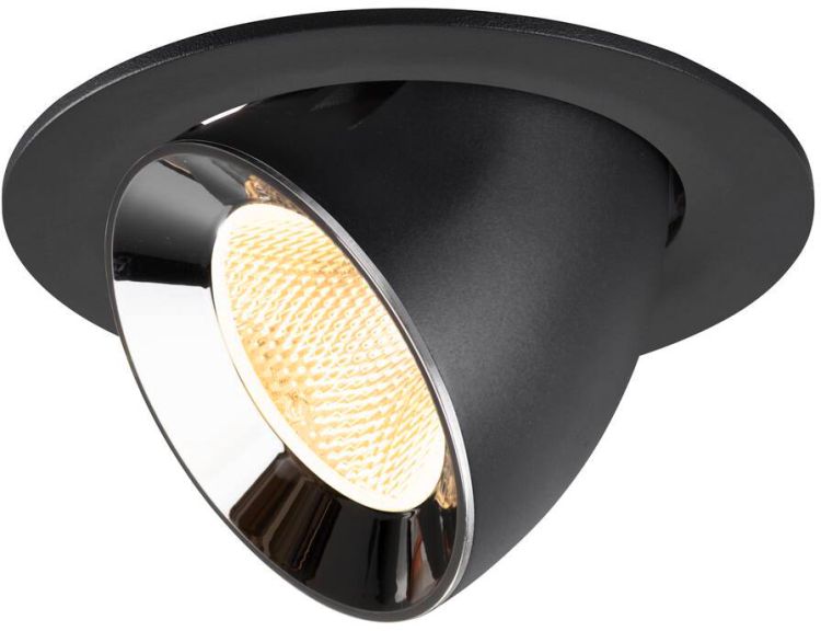 SLV NUMINOS® GIMBLE L, Deckeneinbauleuchte schwarz/chrom 3000 K 20°