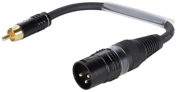 SOMMER CABLE Adapterkabel XLR(M)/Cinch(M) 0,15m sw