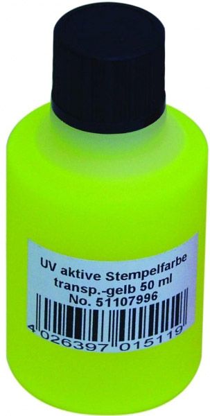 EUROLITE UV-aktive Stempelfarbe, transparent gelb, 50ml